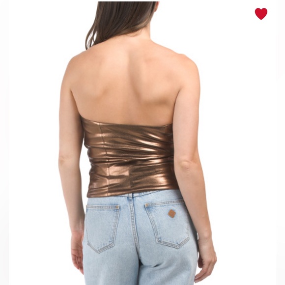 Zara NWT Bronze Metallic Tube Top size M - Picture 2 of 2